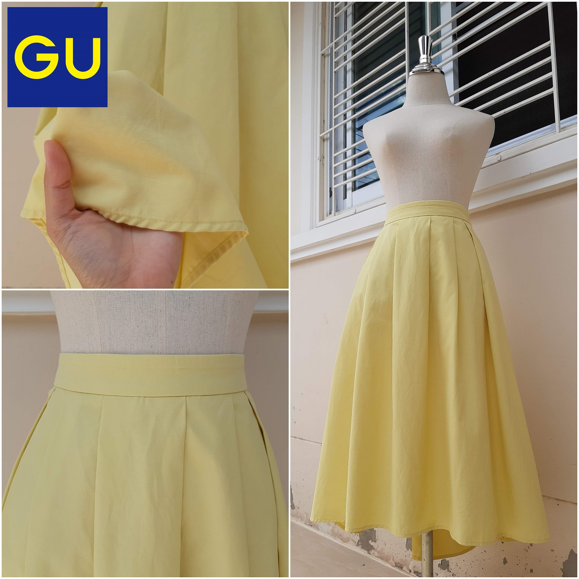กระโปรงสาวอวบสีเหลืองแบรนด์ GU แท้