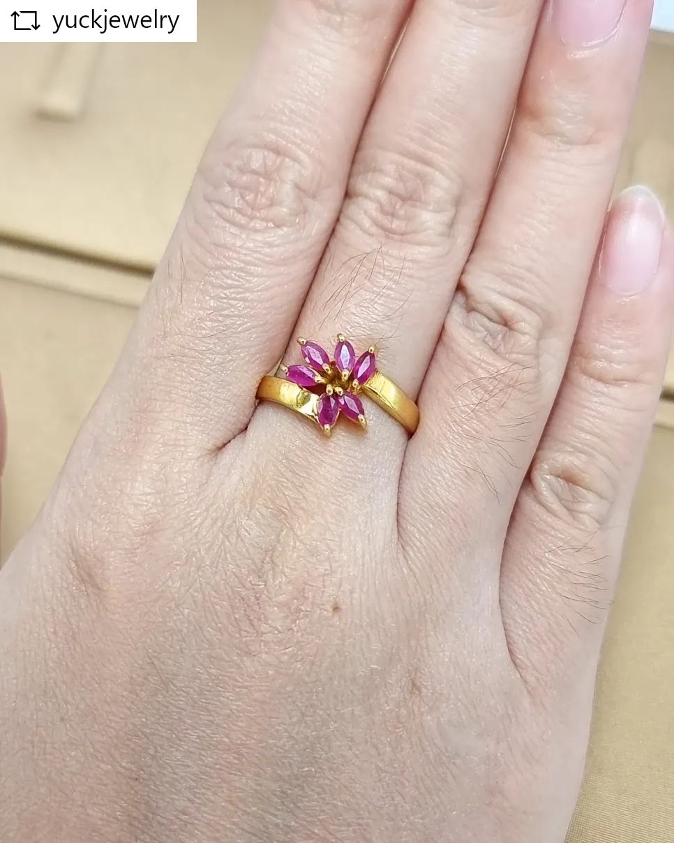 🚫ปิดการขาย(SoIdOut)🚫แหวนทองคำ 90% พลอยทับทิม ไซส์ 55 น้ำหนัก 3.75 กรัม ราคา 6700.-(Net)