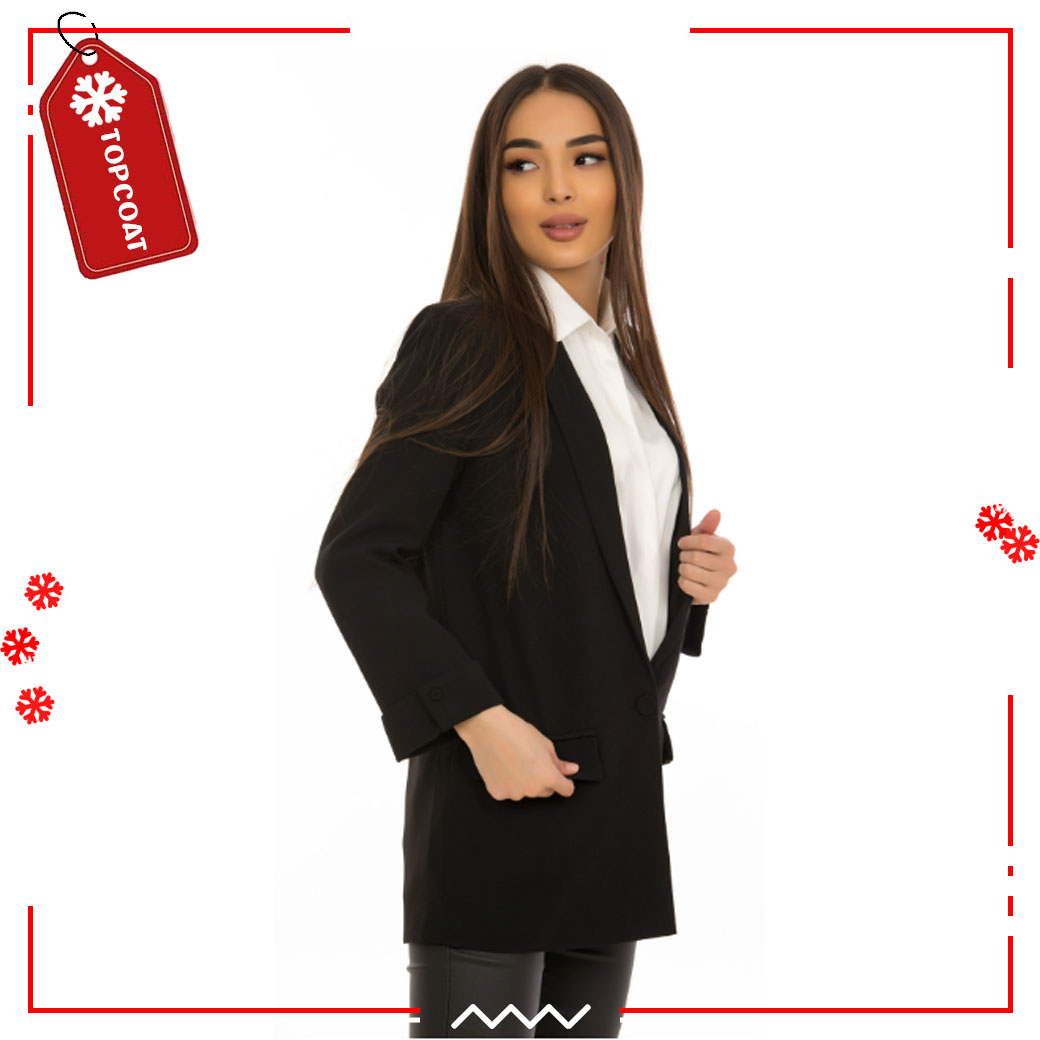 เสื้อสูทเบลเซอร์ ตัวยาว ดีไซน์ปกทรงกล้วยหอม แขน 5 ส่วน ครีม น้ำตาล ดำ