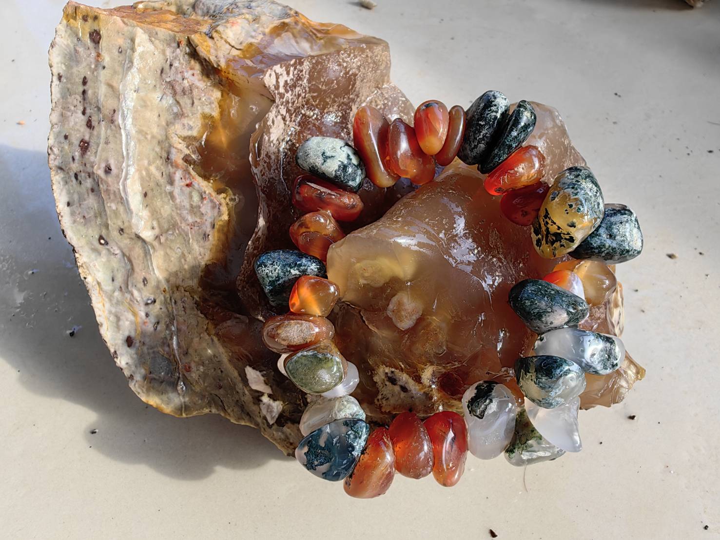 Carnelian Agate Bracelets สร้อยข้อมือคาร์เนเลียน อาเกต Size 17.5 cm. 320.50 ct