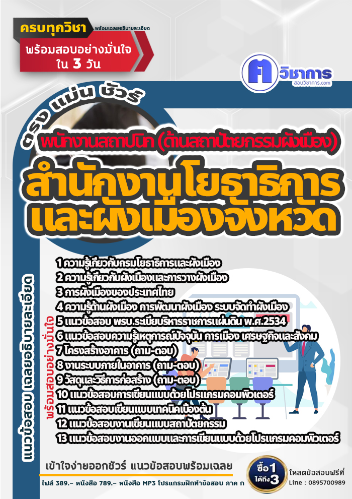 แนวข้อสอบพนักงานสถาปนิก (ด้านสถาปัตยกรรมผังเมือง) สำนักงานโยธาธิการและผังเมืองจังหวัด 2568