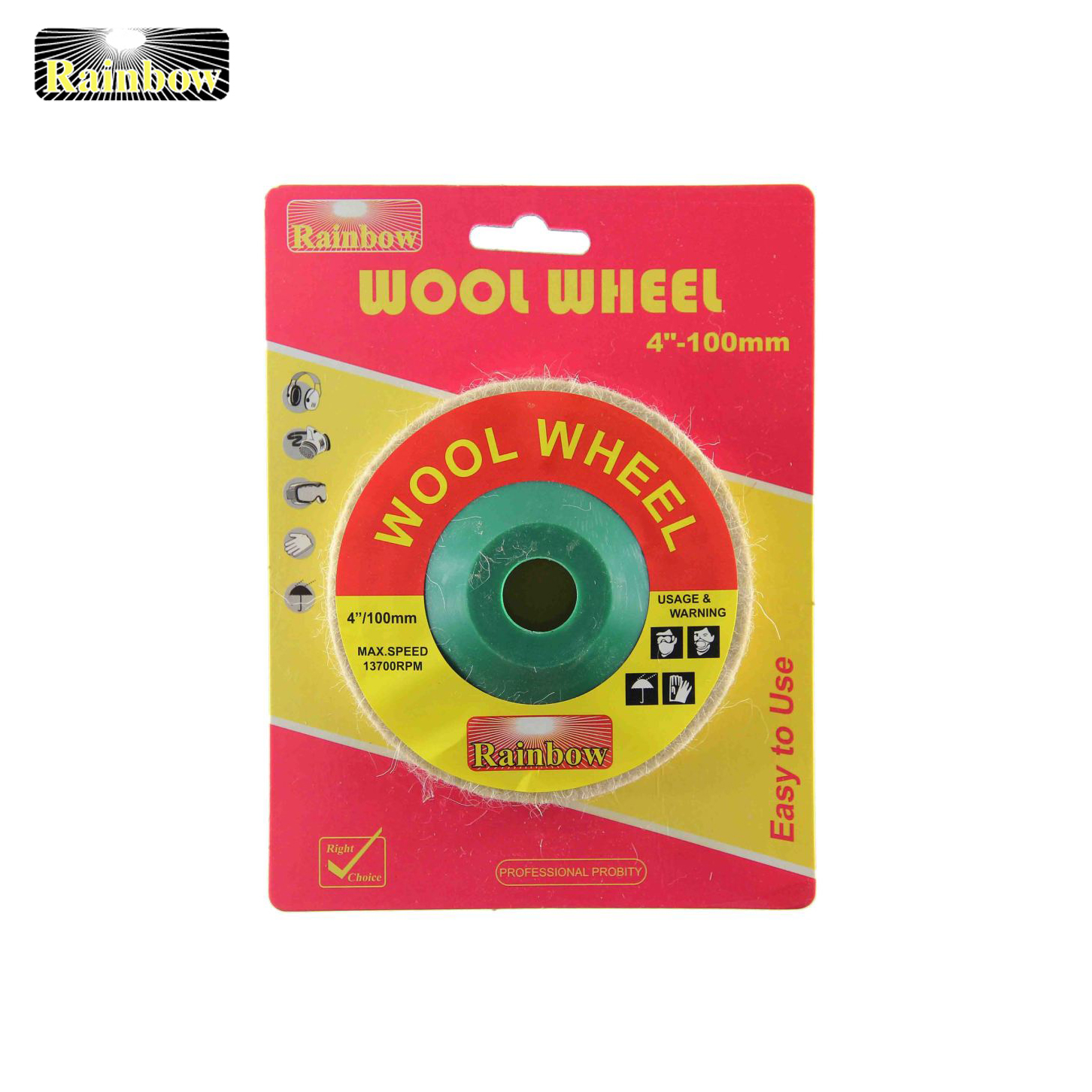 แผ่นขัดเงาโลหะ (สักหลาดสีขาว) ขนาด 4" x 8 mm