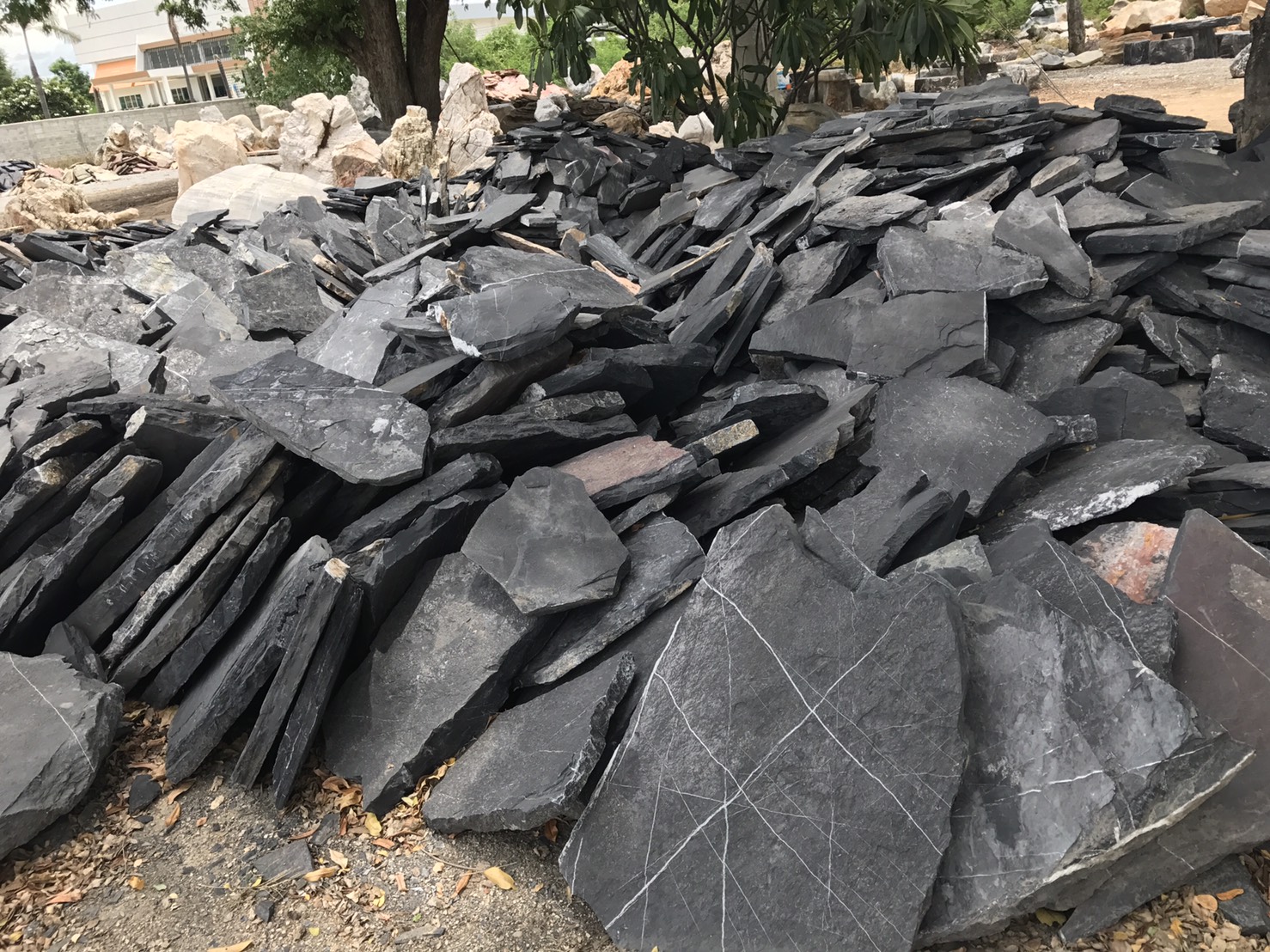 หินแผ่นสีดำ