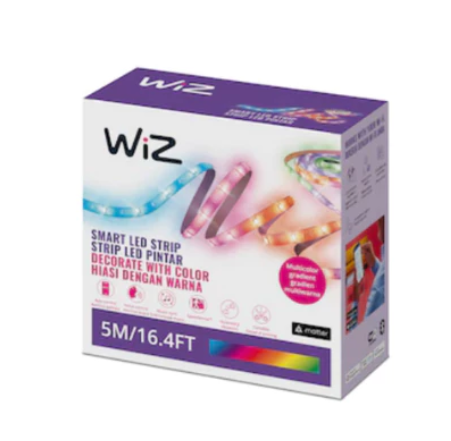 WiZ ไฟเส้นเปลี่ยนสีอัจฉริยะ ขนาด 5 และ 10 เมตร (ต่อเพิ่มไม่ได้) สายเคลือบด้วย PU ติดตั้งง่ายด้วยเทปกาวไม่ทำลายพื้นหลัง