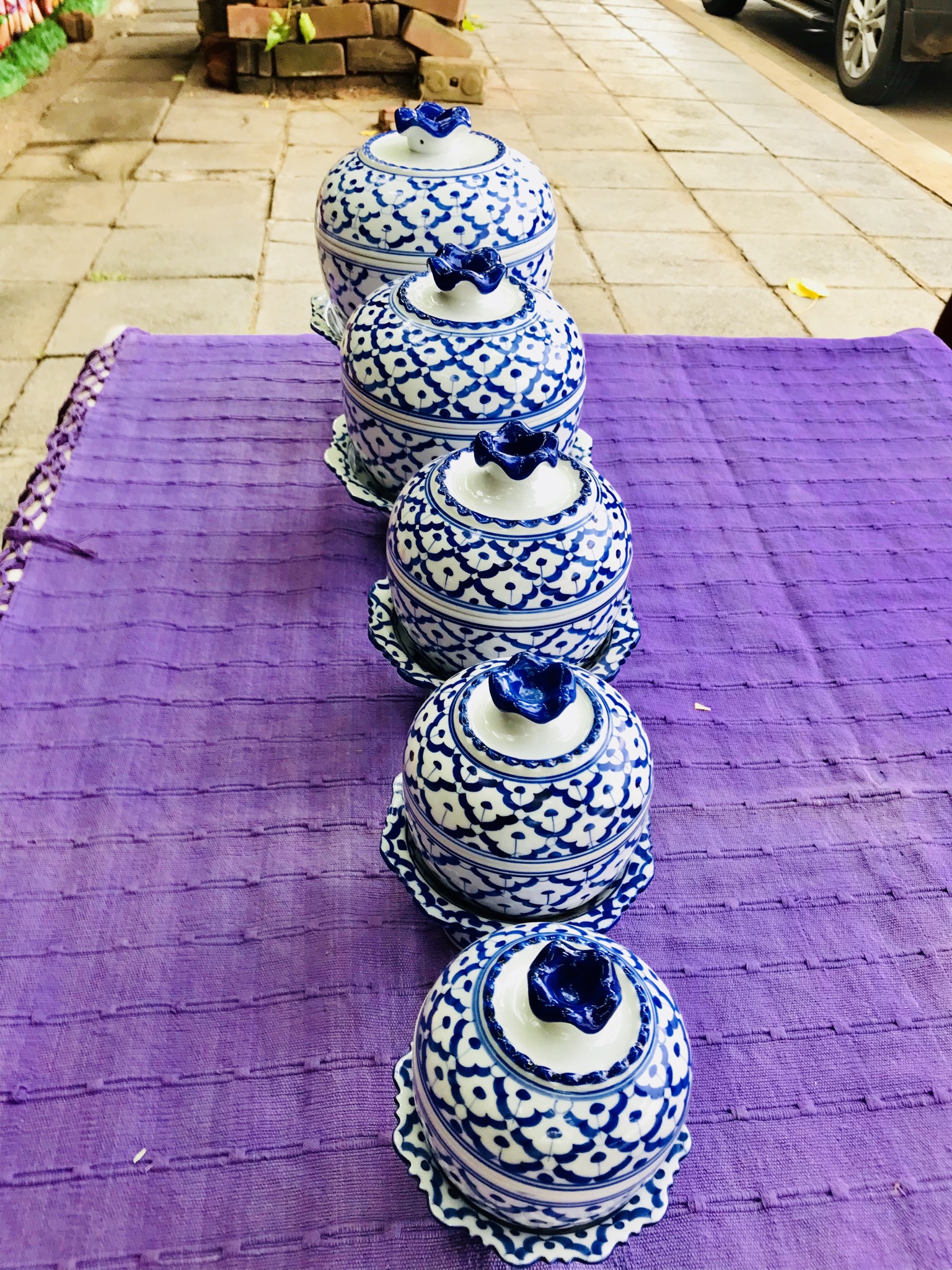 ชุดตักบาตรโถจีบ6"+พาน7"