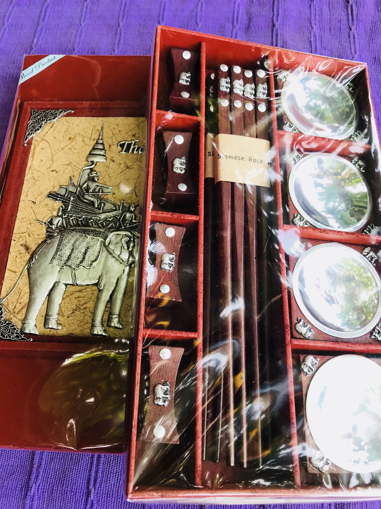 ชุดกล่องตะเกียบไม้พะยูง