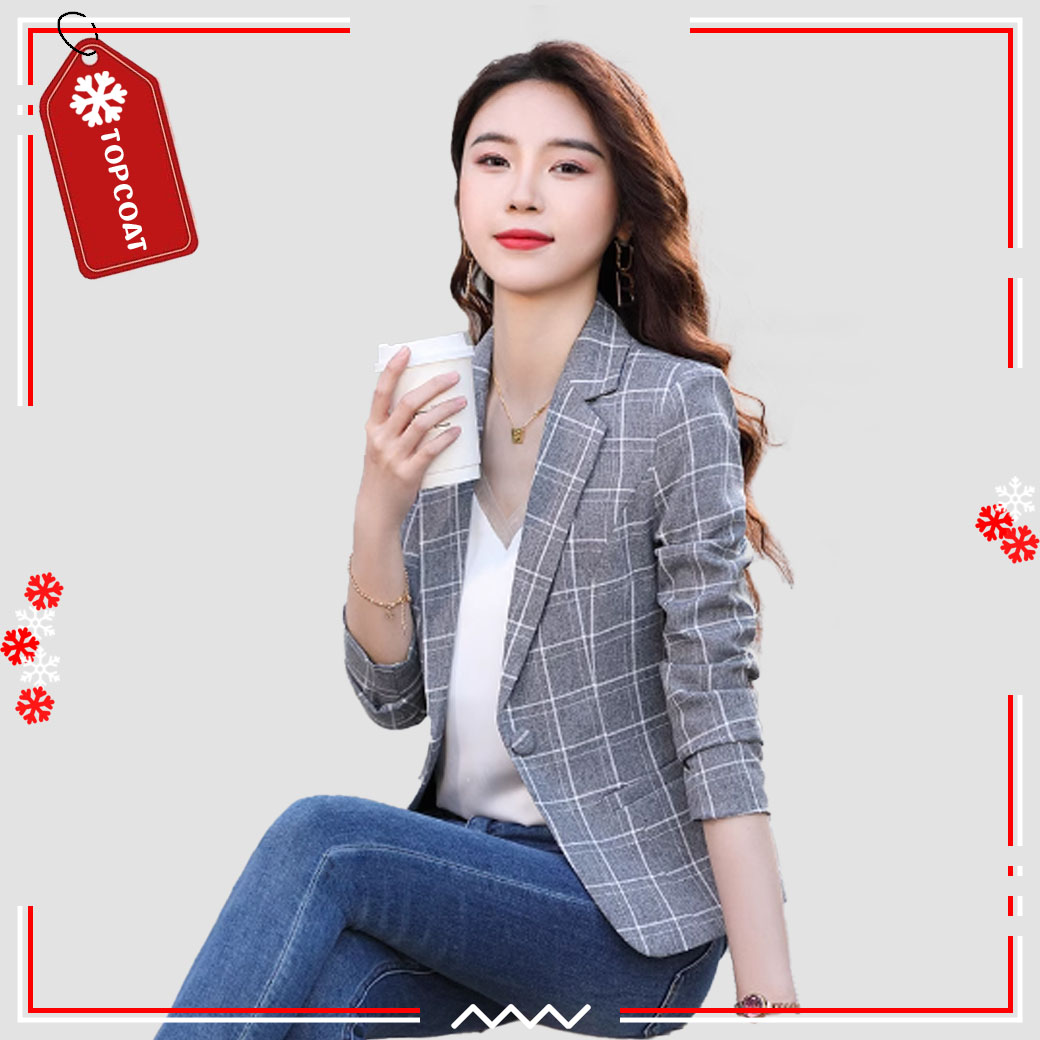 เสื้อสูทผู้หญิง ทรงเข้ารูป กระดุมเดียว ระบายอากาศได้ดี ชมพู เทา น้ำตาลอ่อน