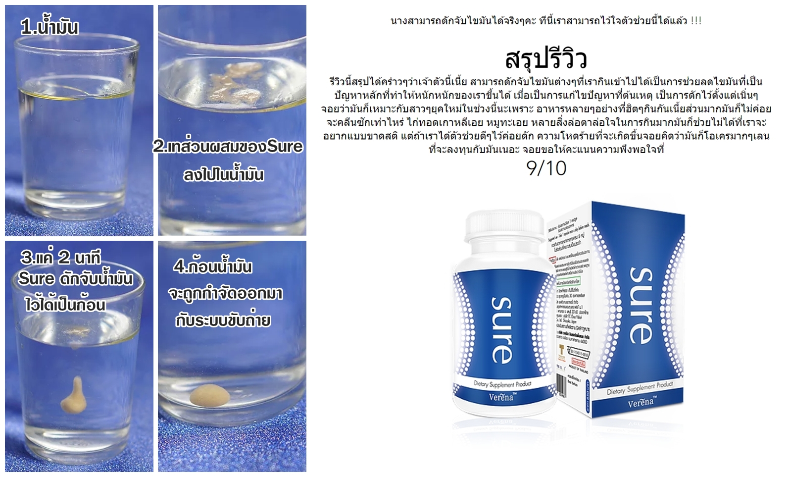 รีวิวsure ดักจับไขมัน