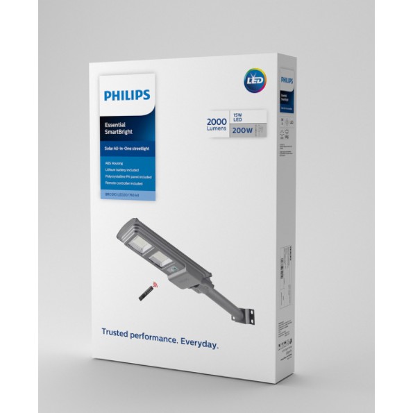 Philips โคมถนนโซลาร์เซลล์ 200 วัตต์ Solarlight รุ่น BRC010 ฟิลลิป์ Essential SmartBright All in one Solar 200W
