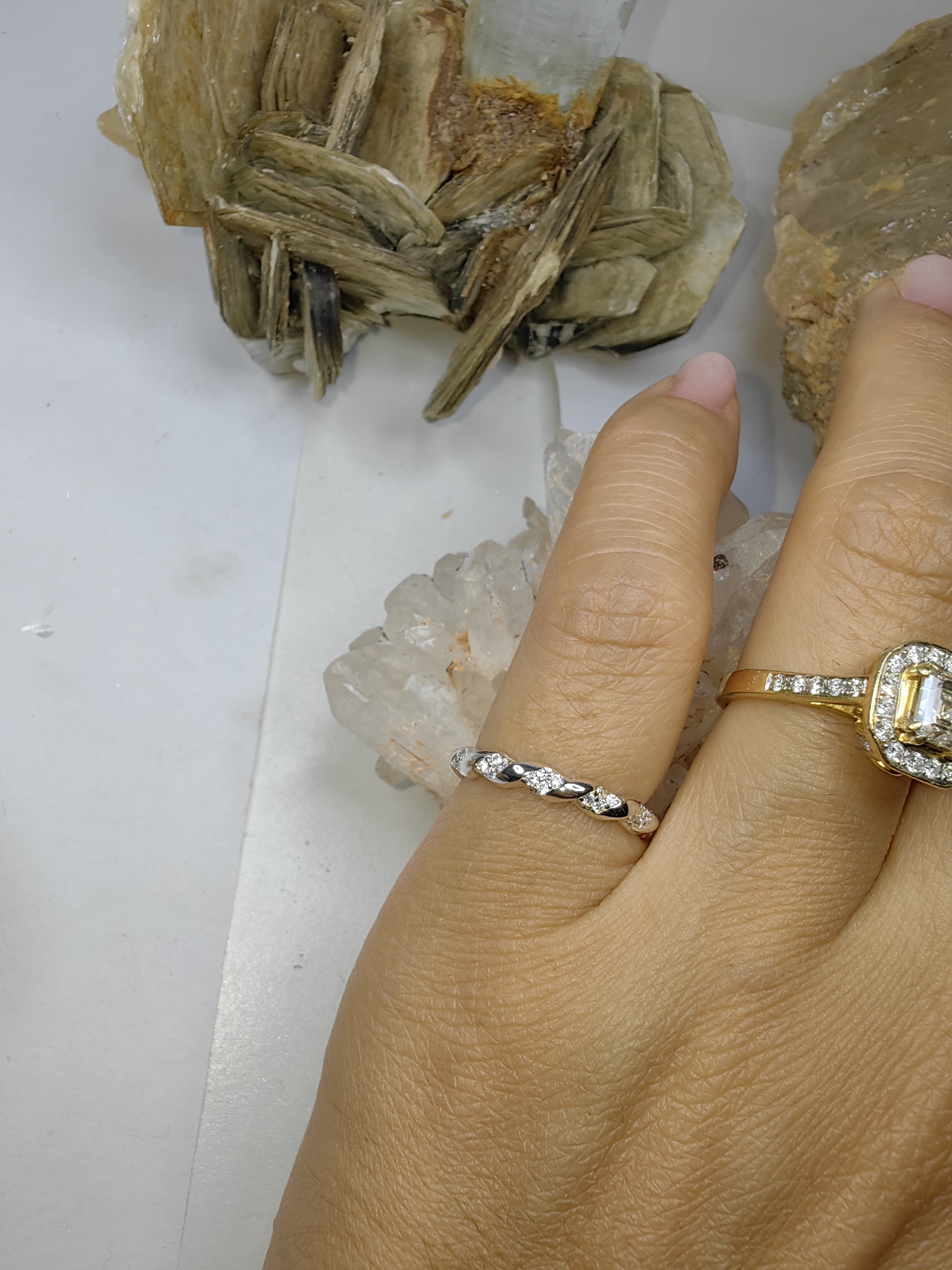 แหวนเพชร CZ เงินแท้ 92.5% Cubic Zirconia 925 Sterling Silver Ring Size 49