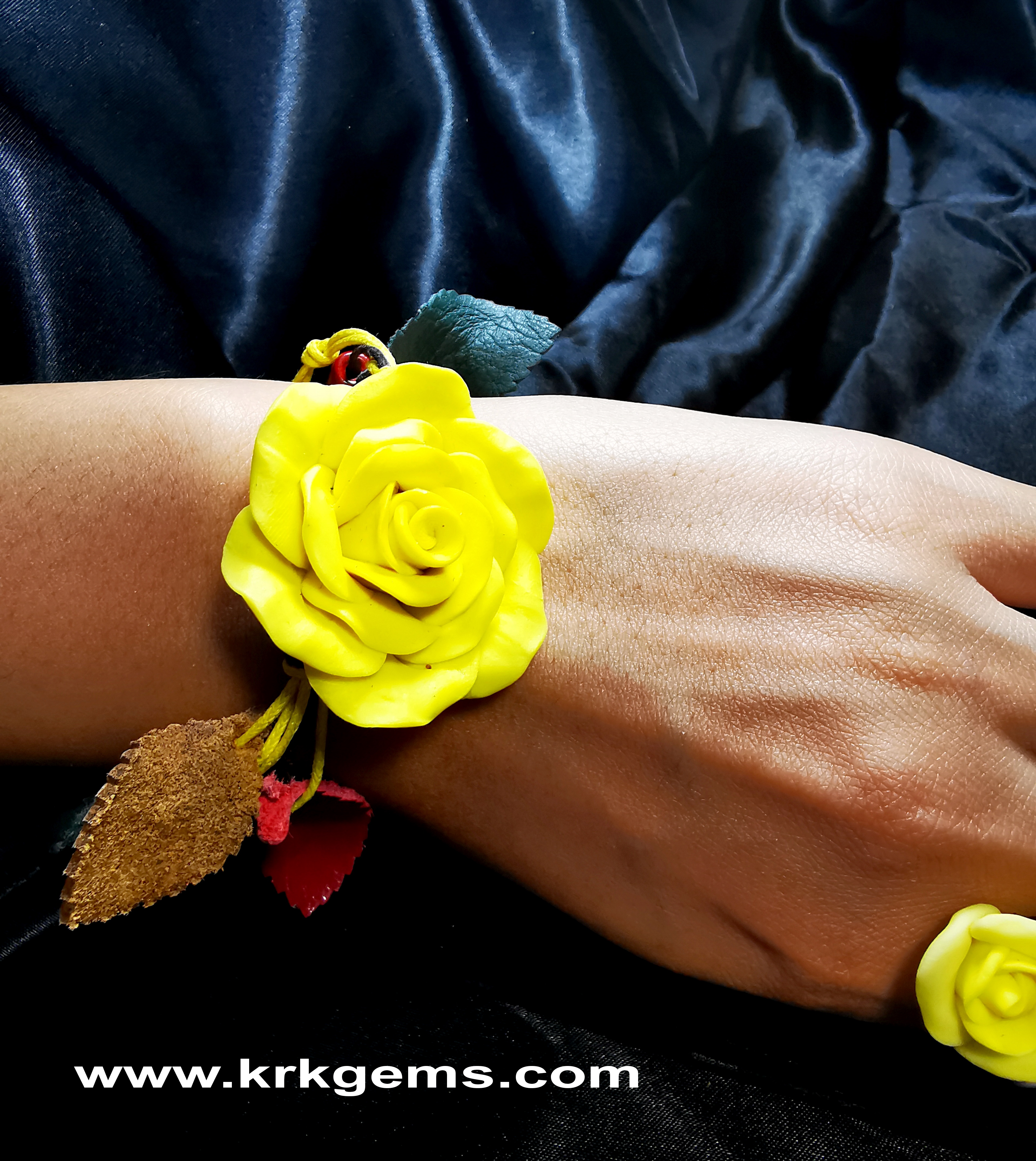 YELLOW ROSE HANDMADE CLAY BRACELET