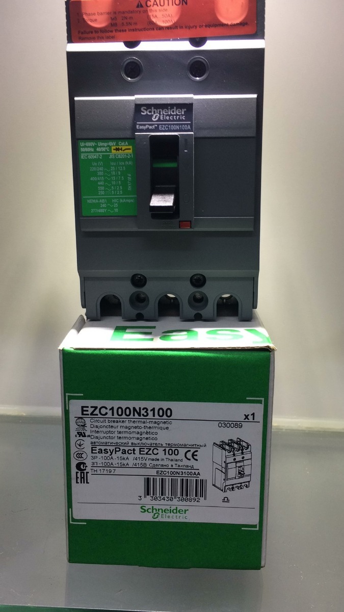 Schneider เบรกเกอร์ชไนเดอร์ เบรกเกอร์ตู้ไฟชไนเดอร์ 60A - 100A ชนิด 3เฟส รุ่นEZC ทนกระแสสูง รุ่นF 10KA สำหรับตู้ไฟSchneider ราคาร่วมภาษีแล้ว