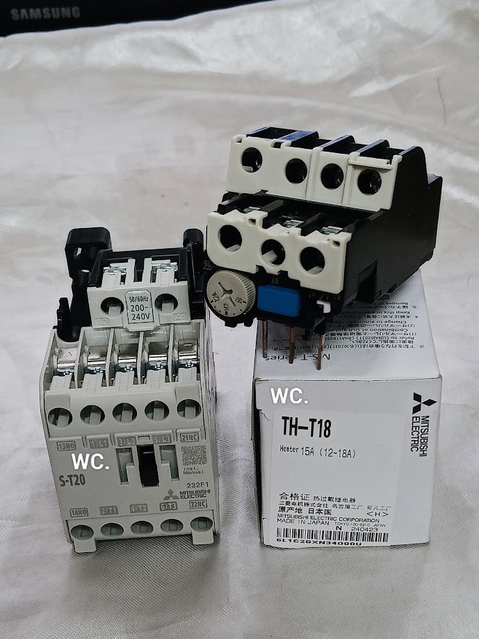 MITSUBISHI ชุดแมกเนติก S-T20 มาพร้อม โอเวอร์โหลด TH-T18 15A กลาง (MSO-T20) มิตซูบิชิ ครบชุด Magnetic +oveload ออกใบกำกับภาษีได้