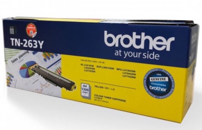 ตลับหมึกโทนเนอร์ ยี่ห้อ Brother รุ่น TN-263 BK ( YELLOW ) ของแท้