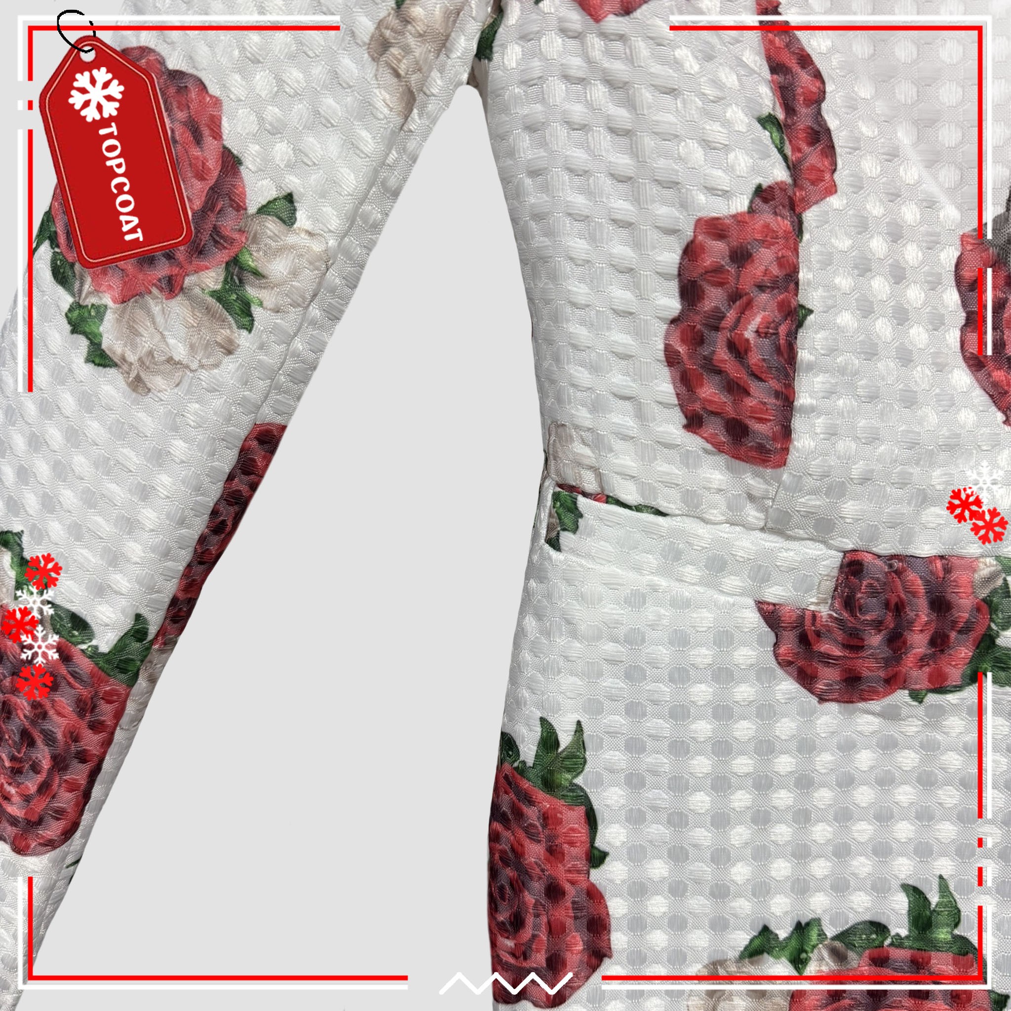 เสื้อสูทผู้หญิงลายดอกกุหลาบ ผ้าใส่สบาย ระบายกอากาศได้ดี ซับในทั้งตัว