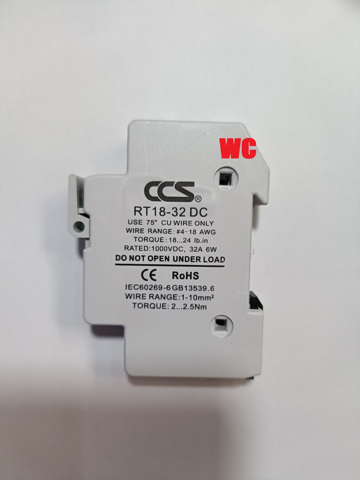 CCS ฐานฟิวส์ DC 10x38 1000V รุ่น 1-32A DC FUSE HOLDER ยี่ห้อCCS ฐานใส่ฟิวส์ สำหรับฟิวส์ ตลับฟิวส์ ฟิวส์ DC Fuse Base ฐานฟิวส์ โซล่าเซลล์