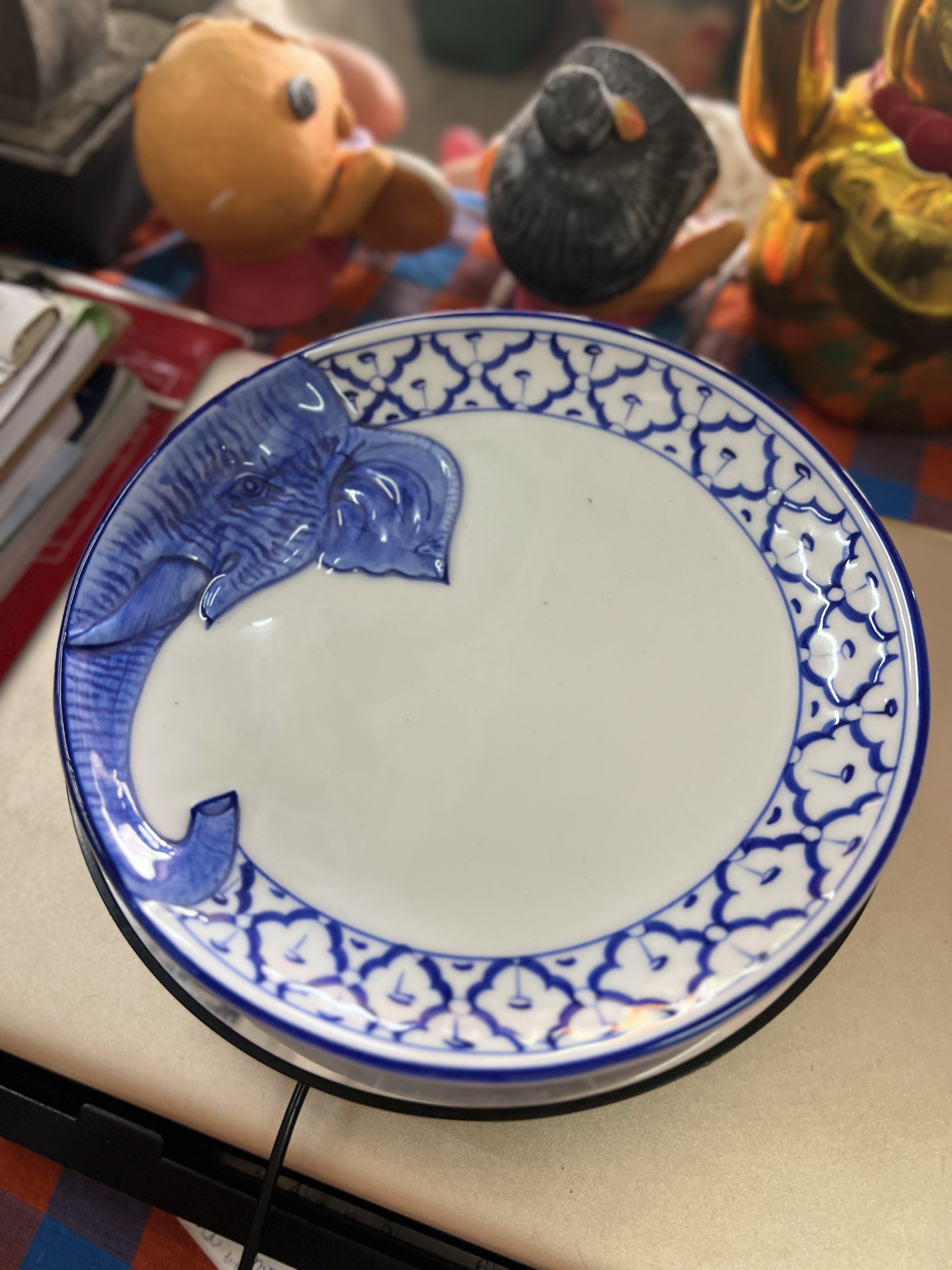 จานหัวช้างลายไทย7นิ้ว