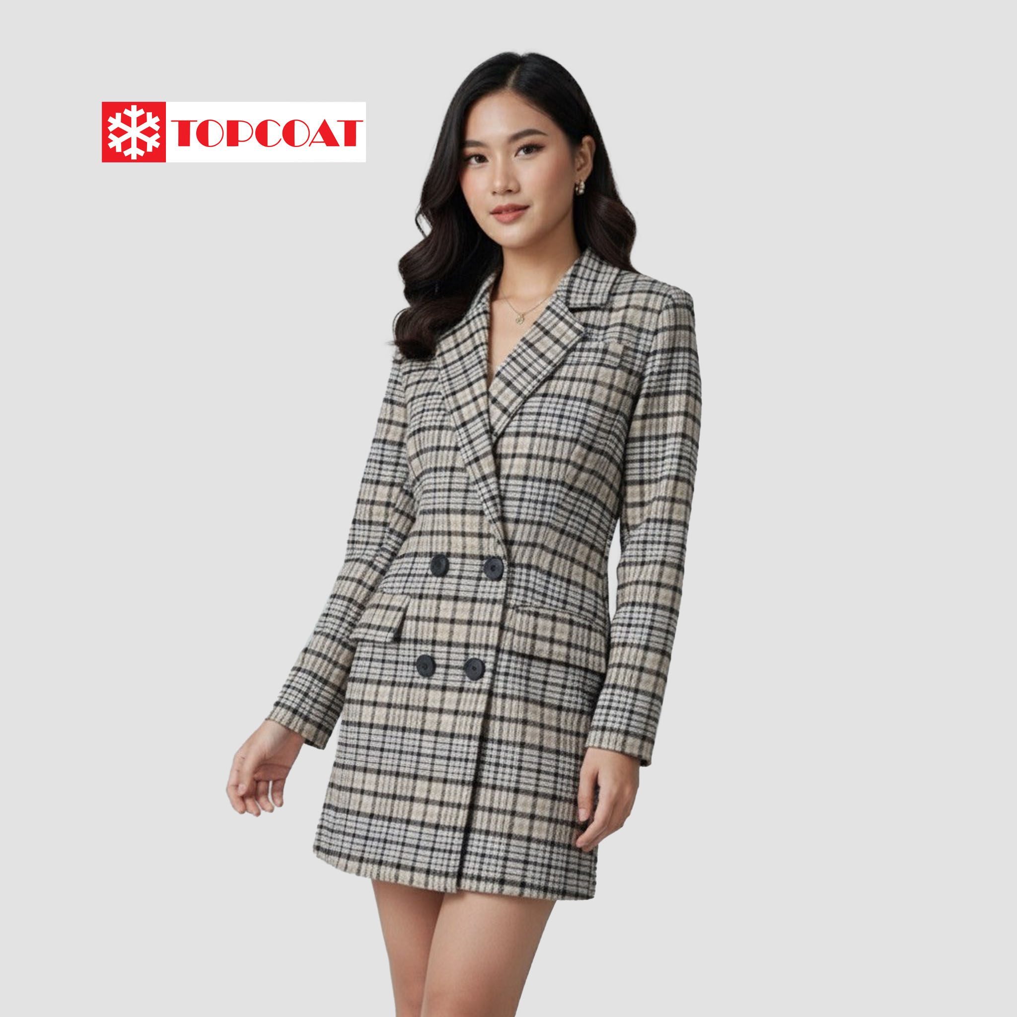 เดรสสก็อตผ้าวูล 4 กระดุม ซับในทั้งตัว ไม่คัน อยู่ทรง ใส่ได้หลายโอกาส