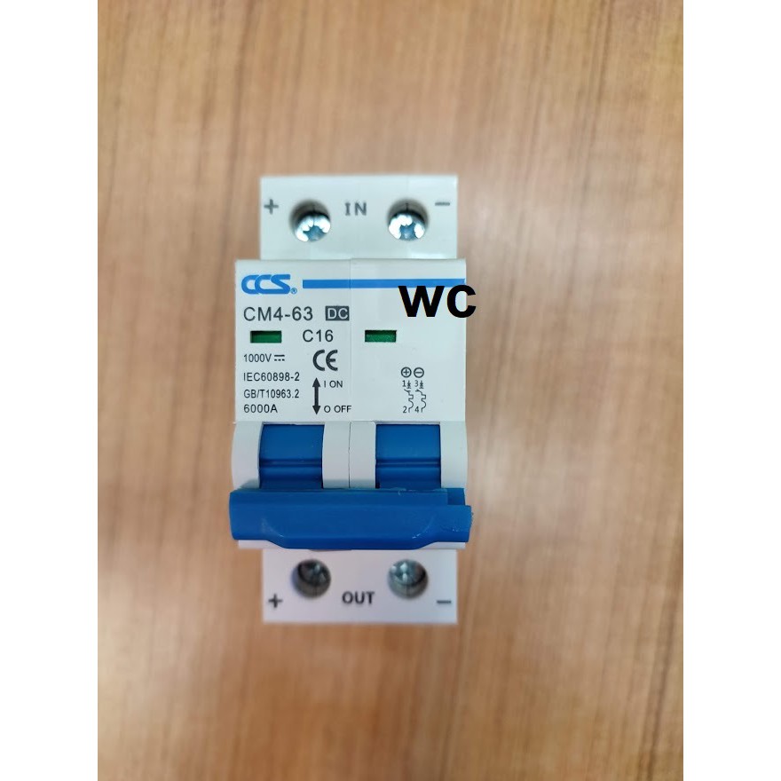 CCS เบรกเกอร์ดีซี DC1000V breaker 2Pole เบรกเกอร์กระแสตรง 6A 10A 16A 20A 32A มี มอก. มีIEC