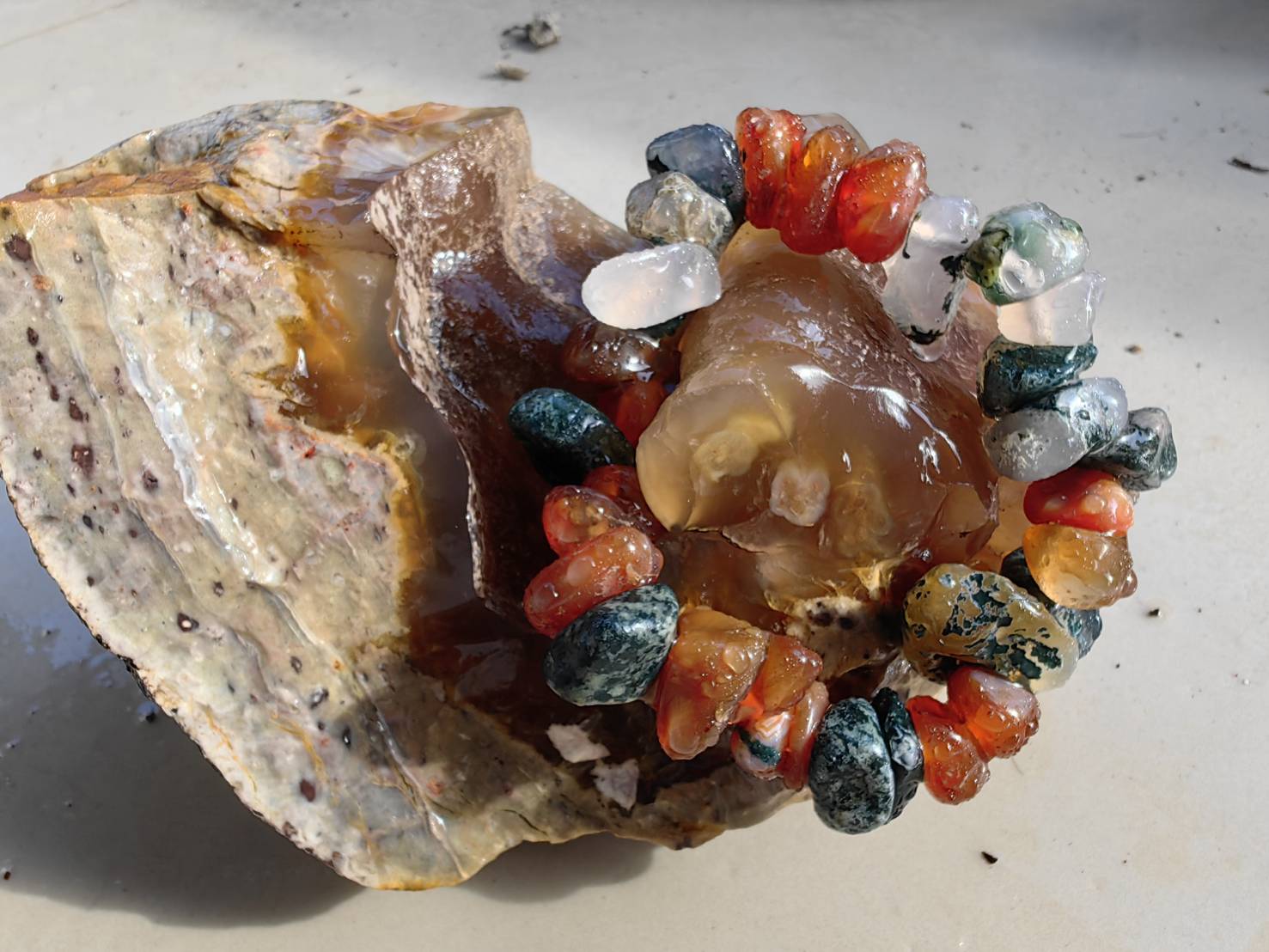 Carnelian Agate Bracelets สร้อยข้อมือคาร์เนเลียน อาเกต Size 17.5 cm. 320.50 ct