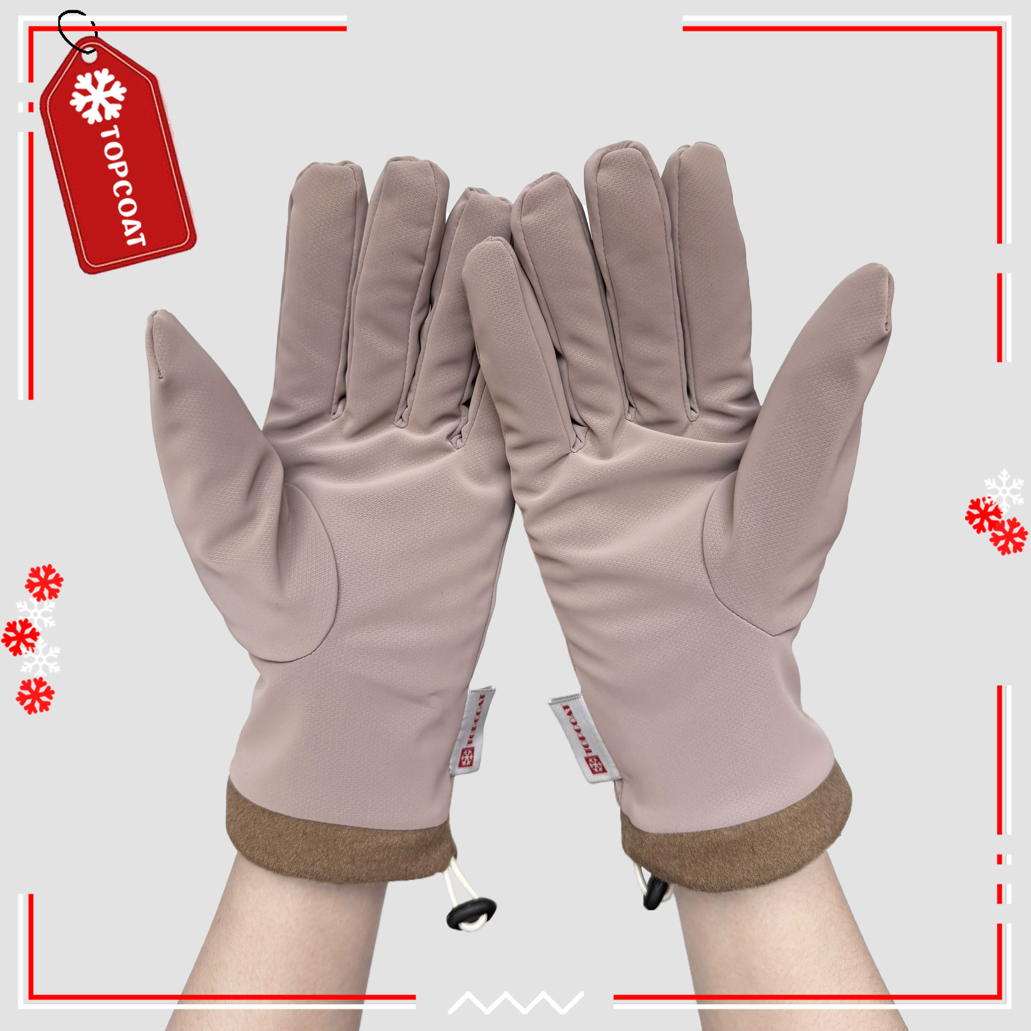 ถุงมือกันหนาวใส่เล่นหิมะ กันน้ำกันเปียกได้ มีสายปรับระดับข้อมือ ทัชสกรีนได้