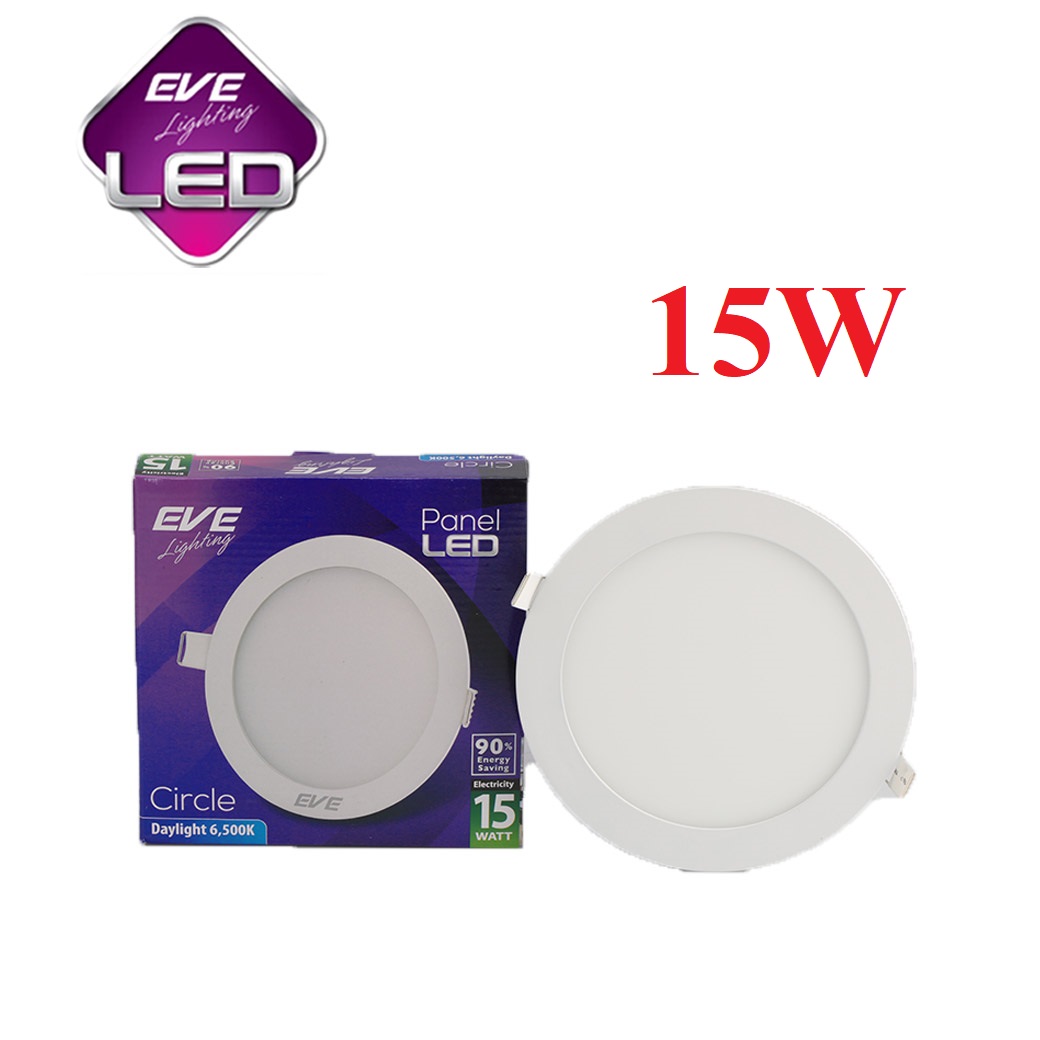 EVE ดาวน์ไลท์ 15W 7นิ้ว LED พาแนลหน้ากลม EVE Downlight LED 15W PANEL LIGHT 15W 7นิ้ว แสงขาว/ส้ม 1ตัว