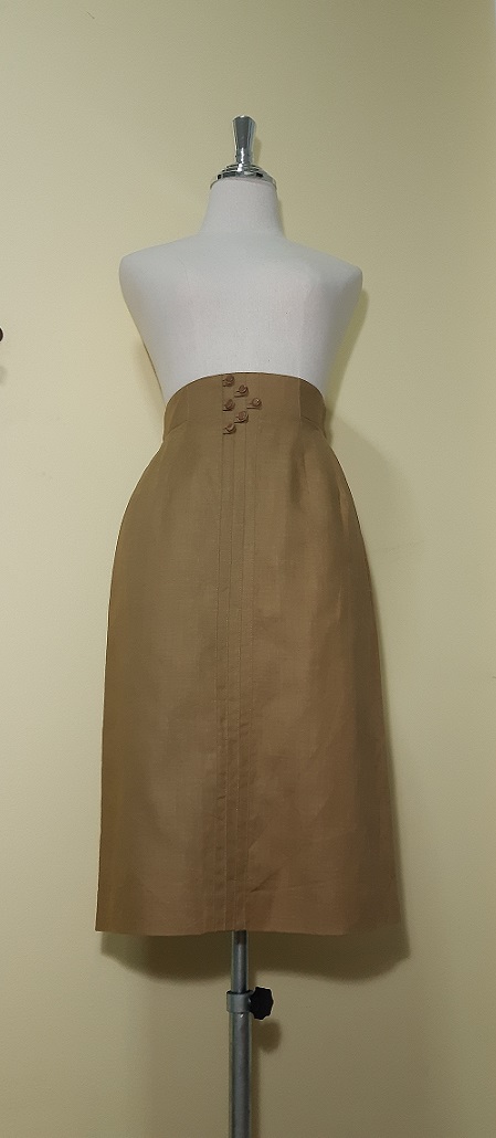 กระโปรงทรงเอสีเหลืองไพล