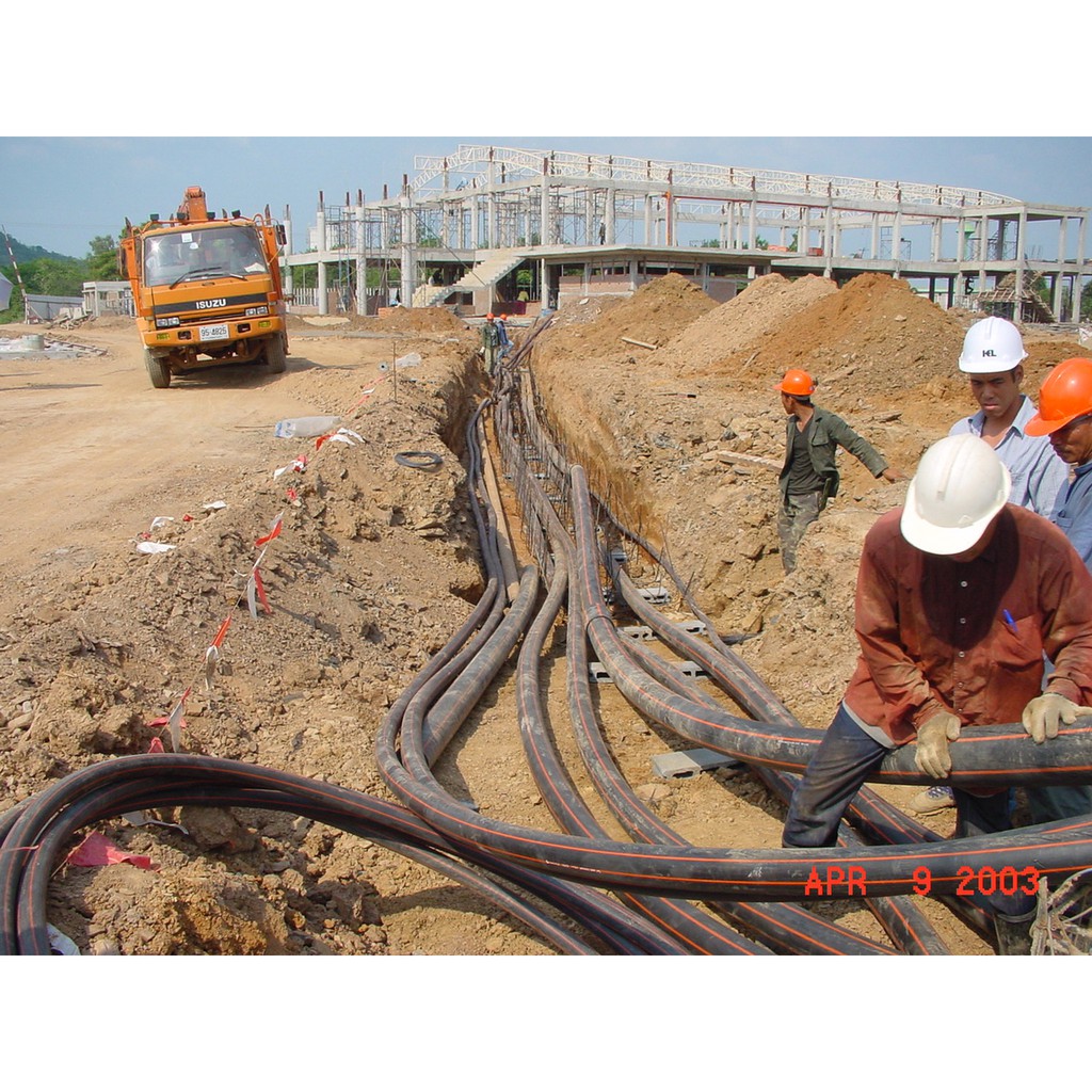 ต่อตรง HDPE ต่อตรงท่อร้อยสายไฟ ขนาด เลือกขนาดได้ ฝั่งดิน ท่อดำคาดส้ม อุปกรณ์ข้อต่อไฟฟ้าแบบ A (Coupling Type A)