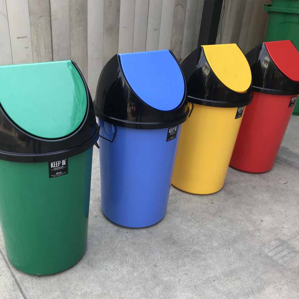 ถังขยะทรงกลม ฝาแกว่ง 75 ลิตร