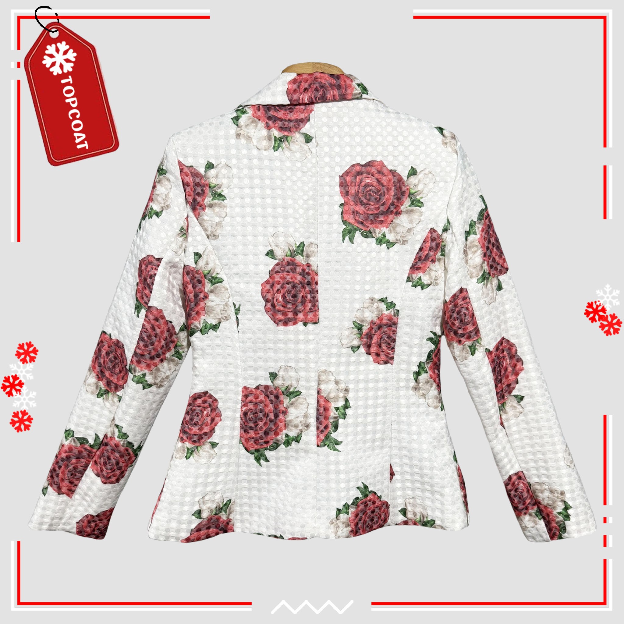 เสื้อสูทผู้หญิงลายดอกกุหลาบ ผ้าใส่สบาย ระบายกอากาศได้ดี ซับในทั้งตัว