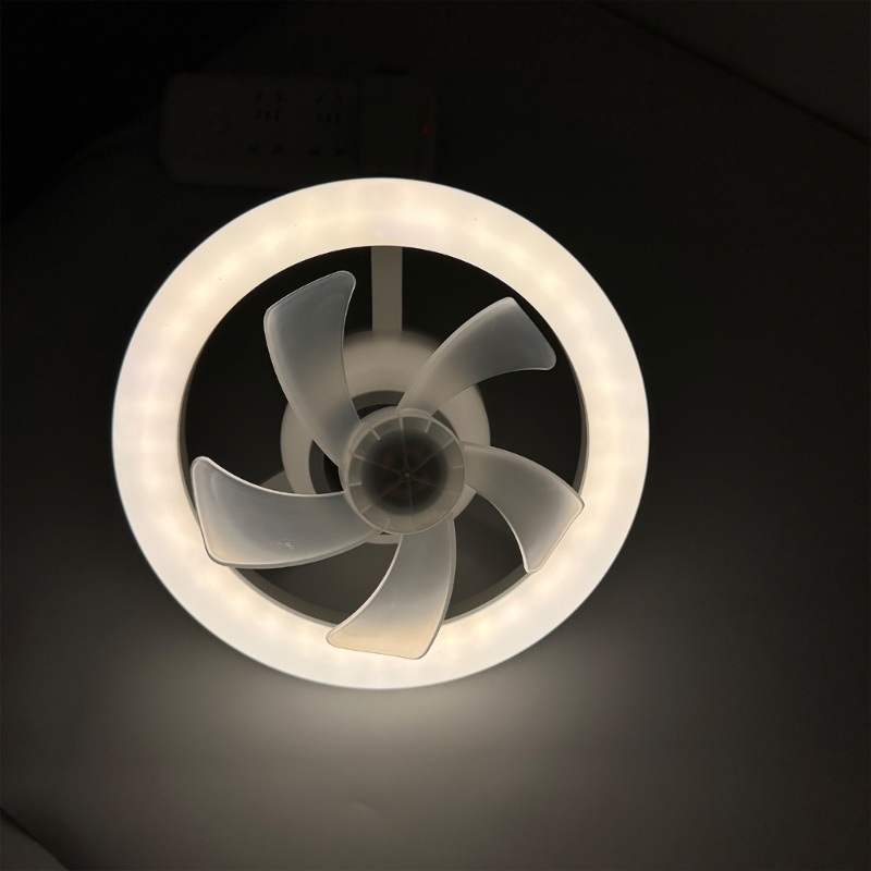 EVE โคมไฟพัดลมติดเพดาน LED E27 360° 48W 3 โหมด ปรับได้ 3000K-6000K สําหรับเรียน สํานักงาน พัดลมเพดาน 3ใบพัด