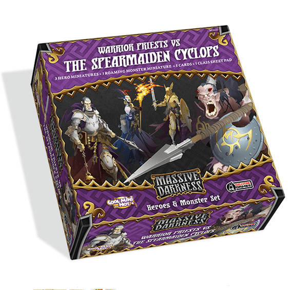 Massive Darkness: Heroes & Monster Set: Warrior Priests vs. The Spearmaiden Cyclops