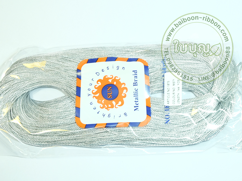 ดิ้นเงิน ดิ้นทอง ดิ้นเขียว (เส้นเล็ก 1 มิล) ยาว 144 หลา ตราพระอาทิตย์