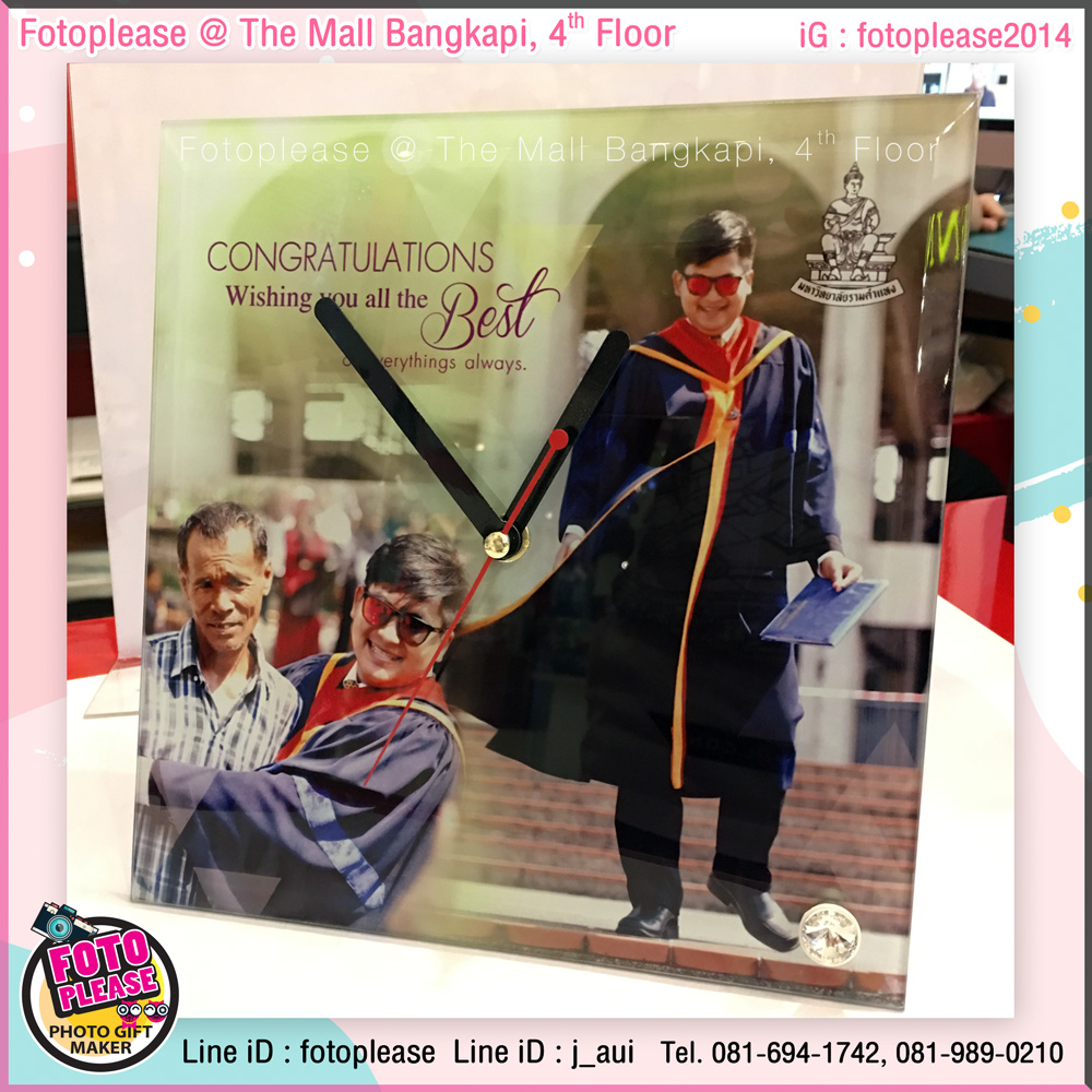 นาฬิกากระจกสกรีนภาพ ของขวัญรับปริญญา