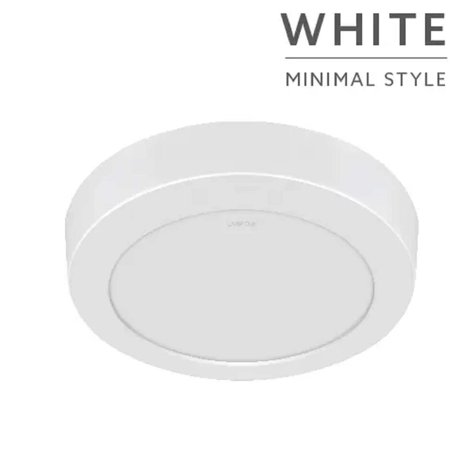 LAMPTAN โคมดาวน์ไลท์ ติดลอย 18W ขอบขาว แรมตั้น 8นิ้ว สีขาว รุ่น FIX LED ติดลอยหน้ากลม