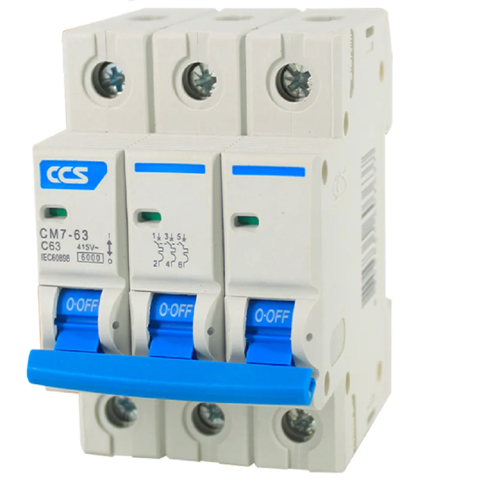 มินิเซอร์กิตเบรกเกอร์ Mini Circuit Breaker แบรนด์ CCS รุ่น CM7-63 3P ขนาด 16A-63A A1