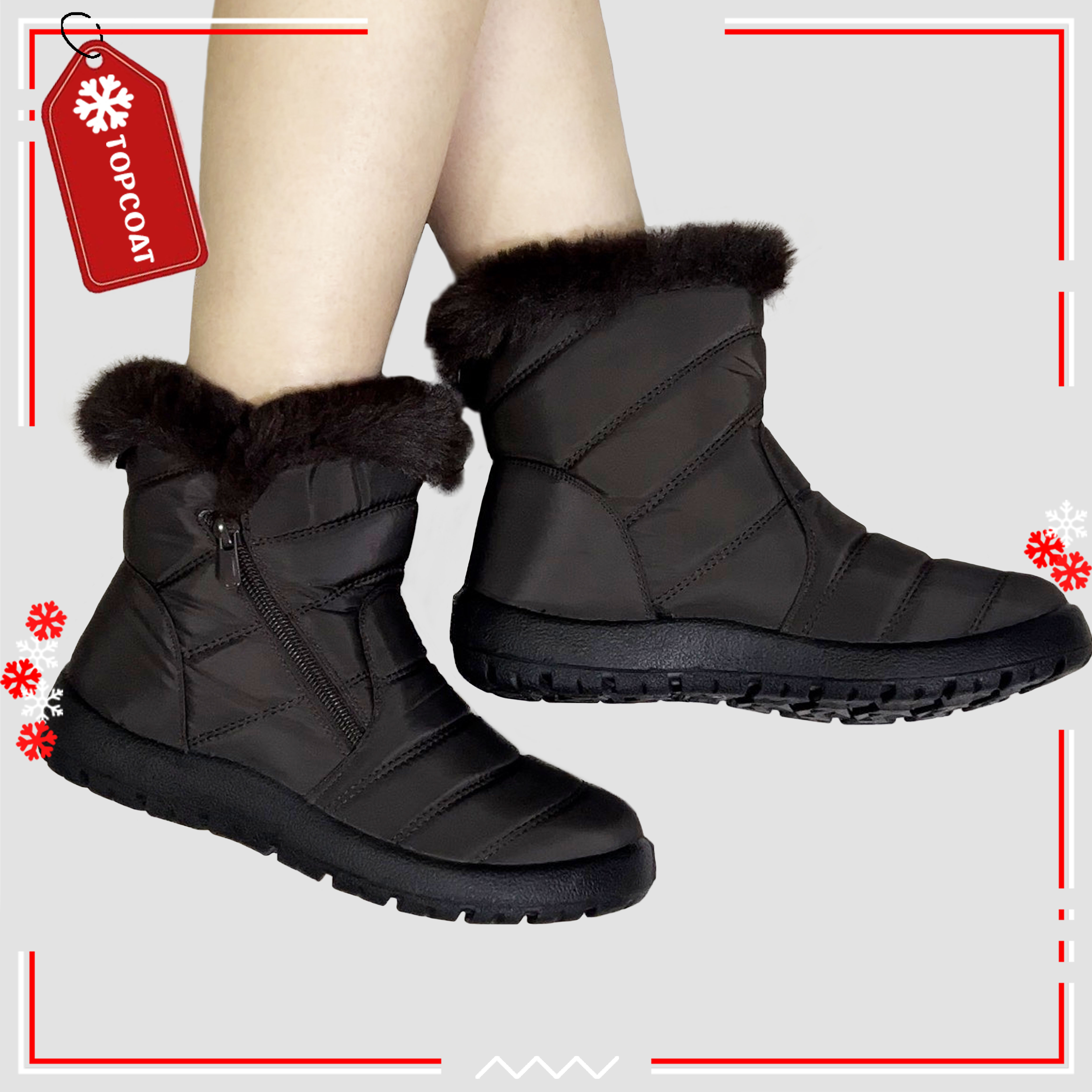 รองเท้ากันหนาวบุขนหญิง กันเปียก กันหิมะ ควรเผื่อไซส์