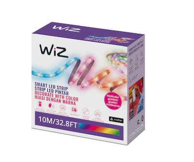 WiZ ไฟเส้นเปลี่ยนสีอัจฉริยะ ขนาด 5 และ 10 เมตร (ต่อเพิ่มไม่ได้) สายเคลือบด้วย PU ติดตั้งง่ายด้วยเทปกาวไม่ทำลายพื้นหลัง