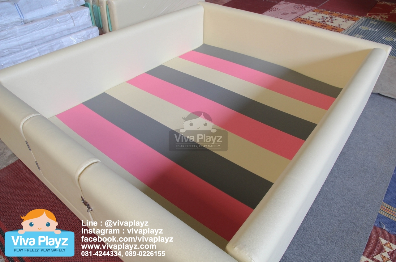 คอกกันกระแทก มีประตู สีครีม 7ฟุต