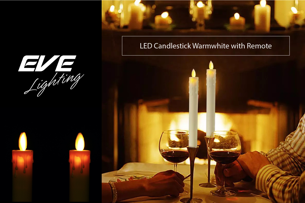LED Candlestick RED Warmwhite with Remote เชิงเทียนแอลอีดี สีแดง ปิด-เปิด ด้วยรีโมท