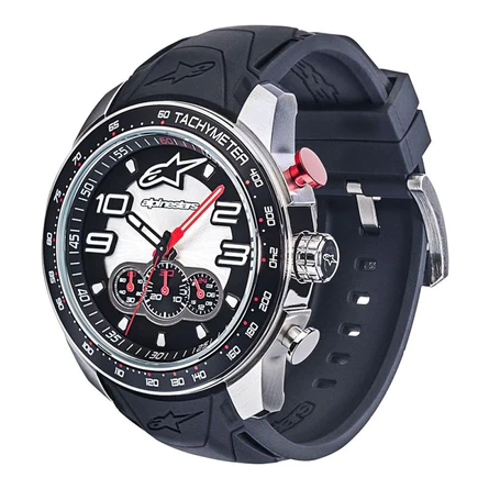 Alpinestars TECH WATCH CHRONO STEEL SILICON STRAP (BLACK/STEEL)