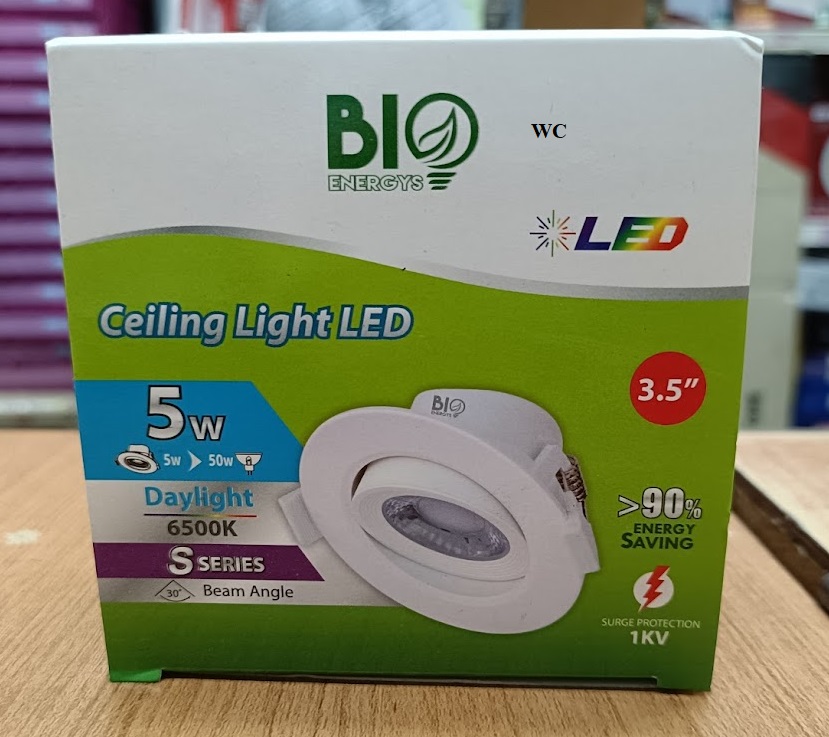 BioBulb โคมดาวน์ไลท์ฝั่งฝ้า Light LED 3.5นิ้ว 5W ดาวไลท์ปรับองศา COB แสงขาว ป้องกันไฟกระชาก