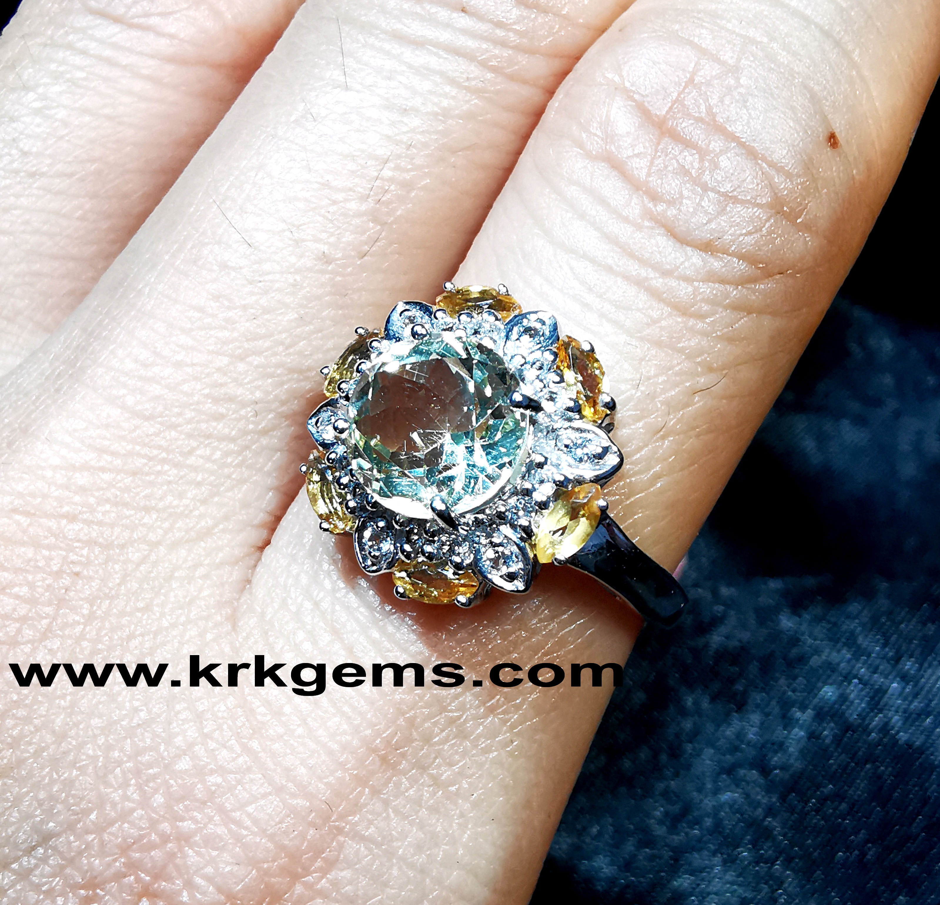 CITRINE WHITE TOPAZ RING