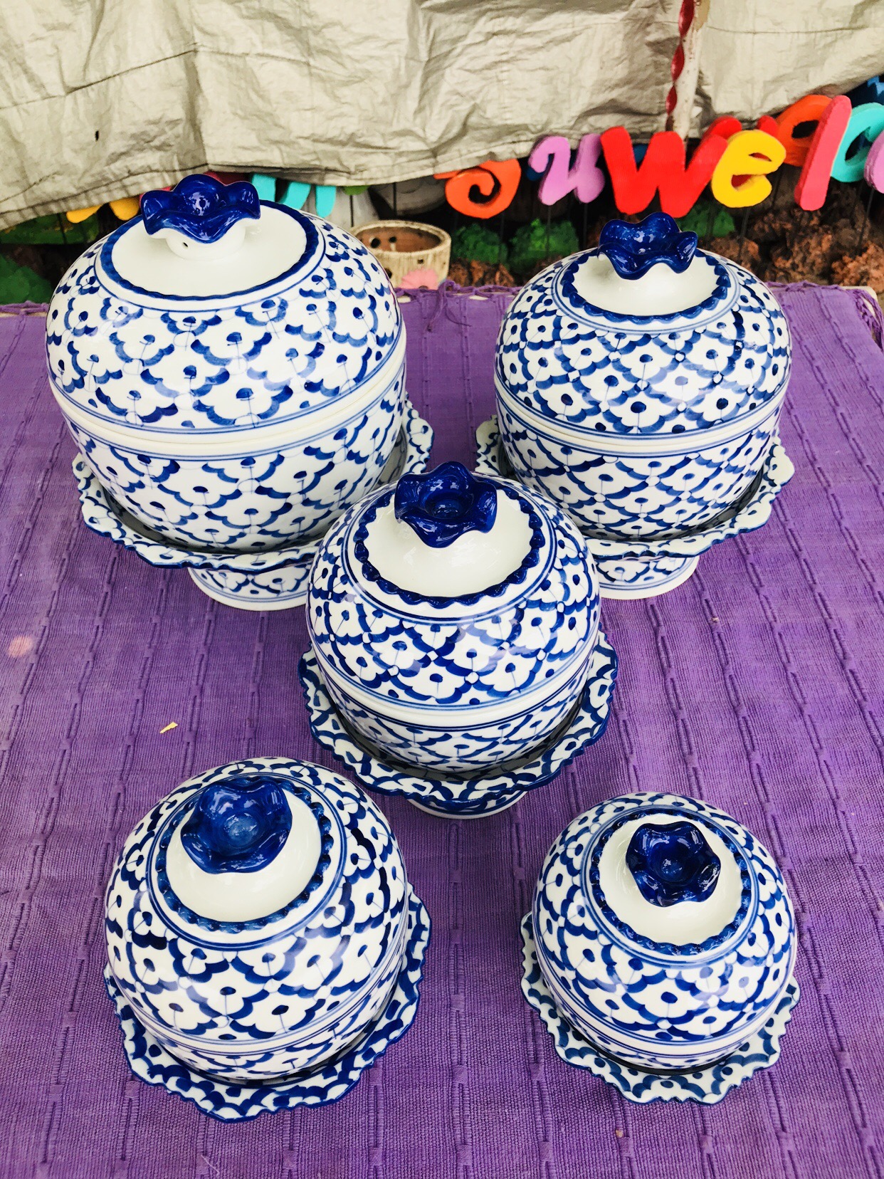 ชุดตักบาตรโถจีบ6"+พาน7"