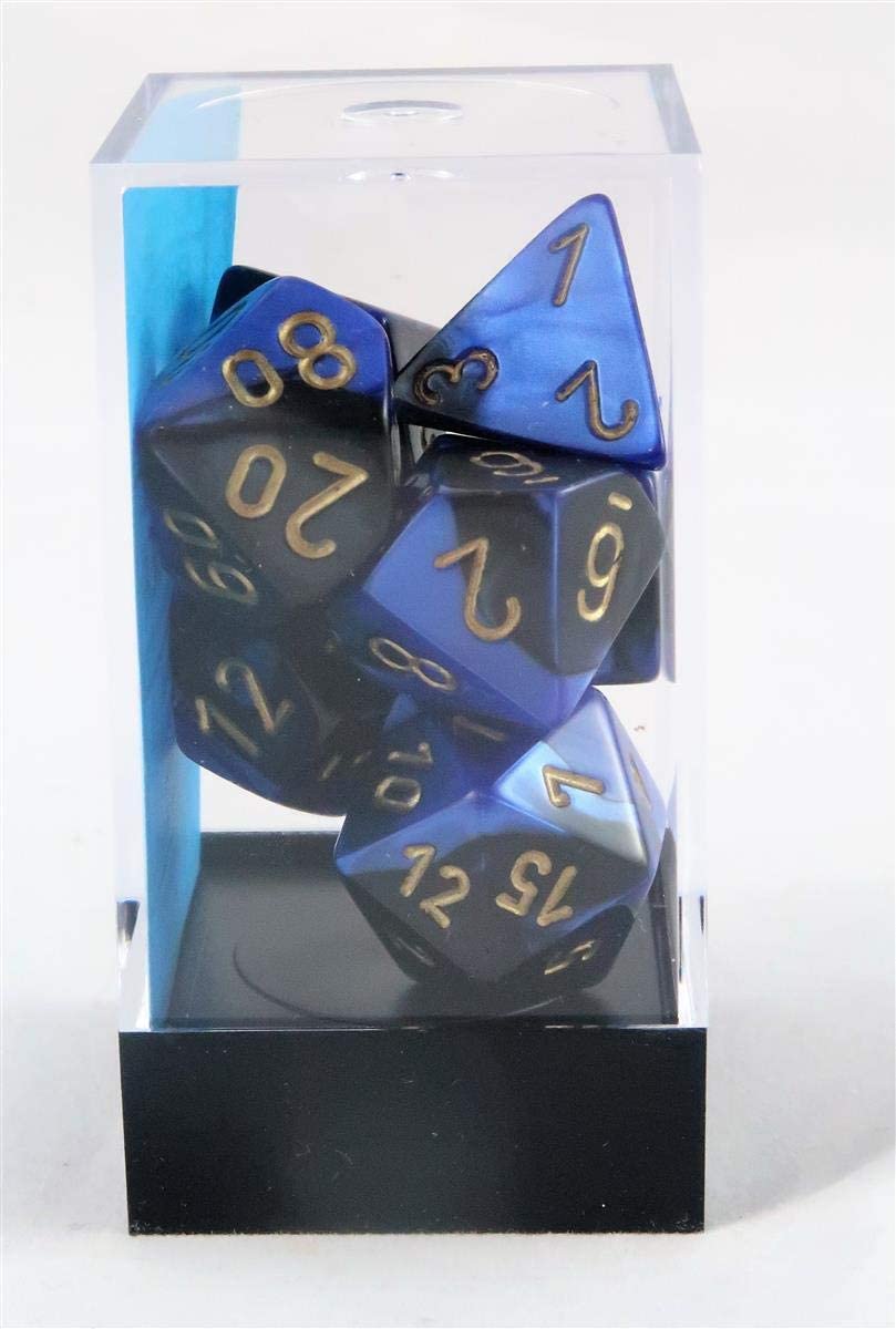 [ลูกเต๋า] Chessex: CHX 26435 7 Die Polyhedral Gemini Black Blue Gold