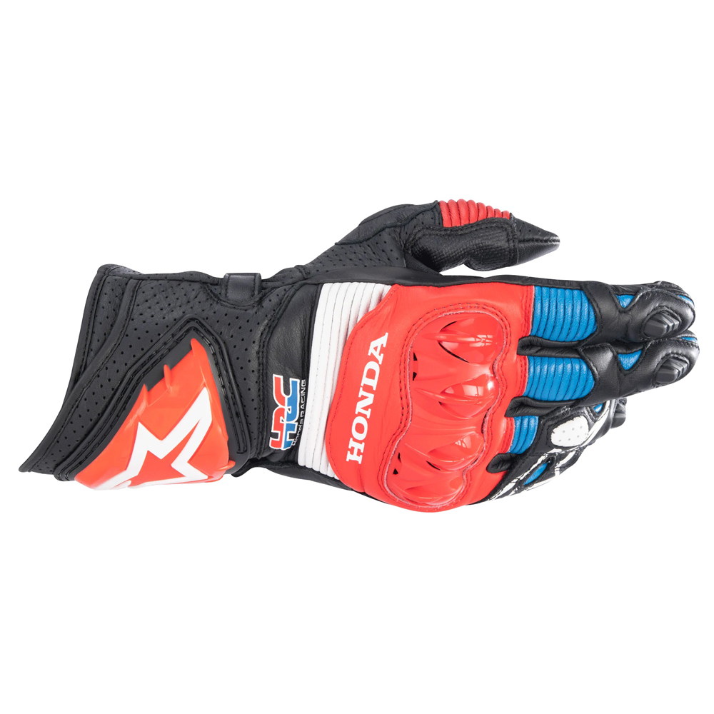 Alpinestars HONDA GP PRO R3 GLOVES (BLACK BRIGHT RED BLUE)