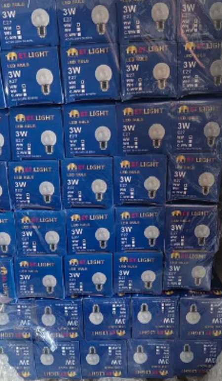 100หลอด หลอดไฟ LED 3W ขั้ว E27 แสงขาว ทรงปิงปอง ฝาใส ฝาขุ่น ยกลัง สำหรับประดับตกแต่ง ไฟงานระย้า งานเทศกาล แสงDAYLIGHT