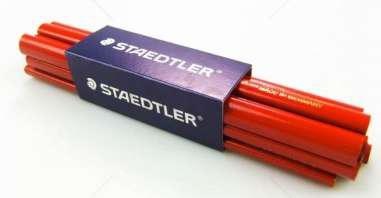 STAEDTLER ดินสอแท่งแดง ดินสอเขียนไม้ เส้นใหญ่ สีดำสนิท