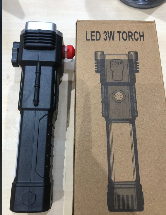 ไฟฉายเข้าป่า 2IN1 ไฟฉายแรงสูงมัลติฟังก์ชัน LED พร้อมไฟด้านข้าง COB ค้อนทุบกระจกช่วยชีวิตชาร์จ USB ด้วยแม่เหล็กตั้งแคมป์