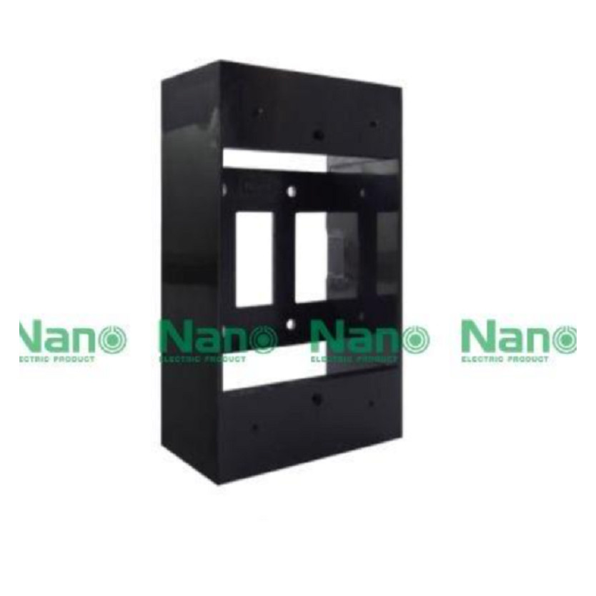 NANO บ๊อกลอยดำ ฝาหน้ากาก ขนาด 2x4 นิ้ว บ๊อกไฟปลักสีดำ สำหรับใสฝาปลัก สวิทซ์ไฟ ใช้ได้กับทุกยี่ห้อ